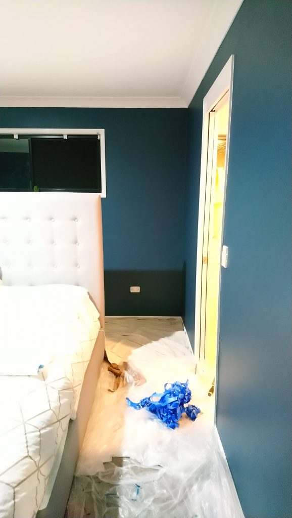Freshly painted room before we cleaned up.
